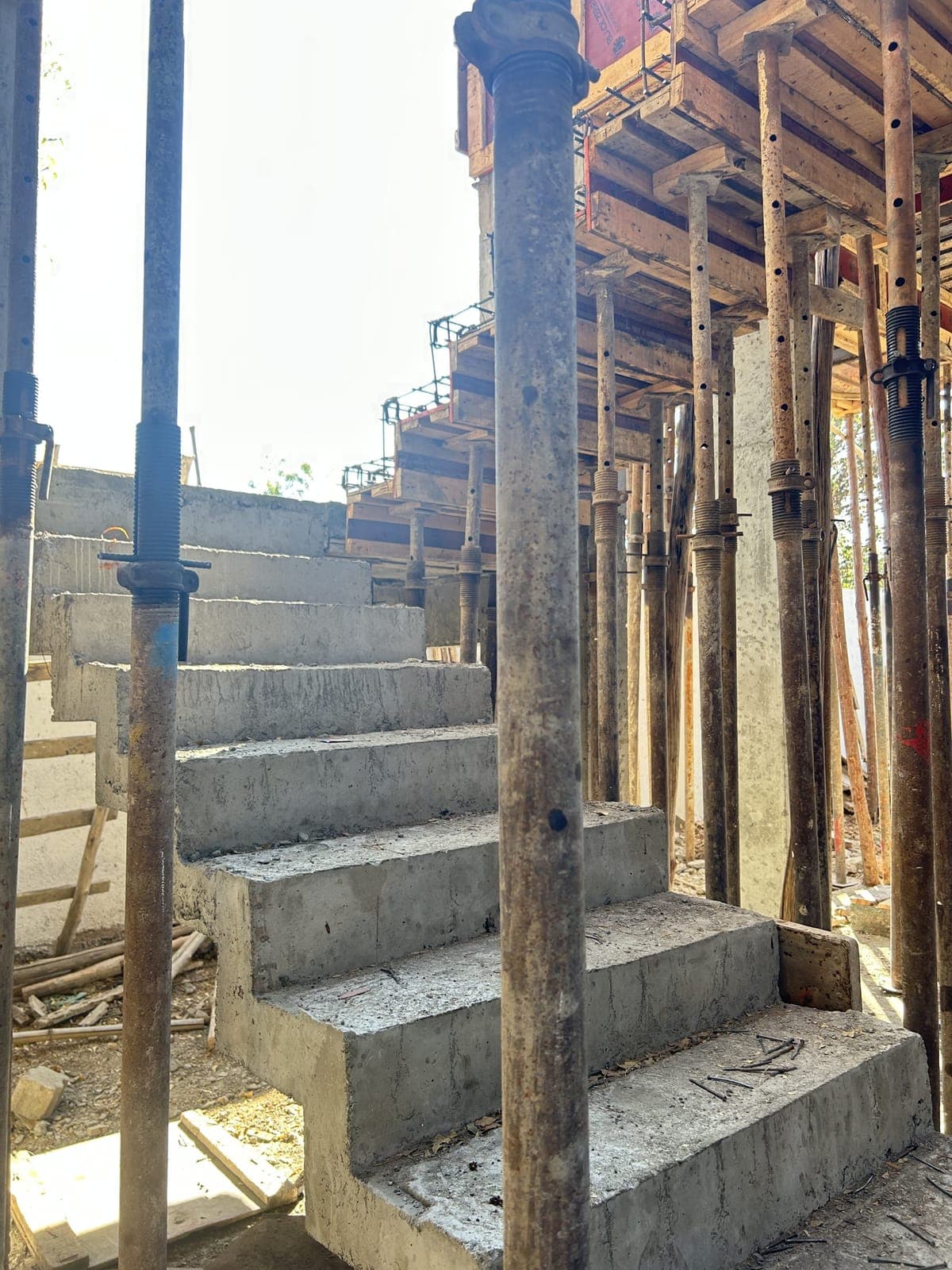 Staircase formwork — Shirwal Residence, Shirwal, Satara